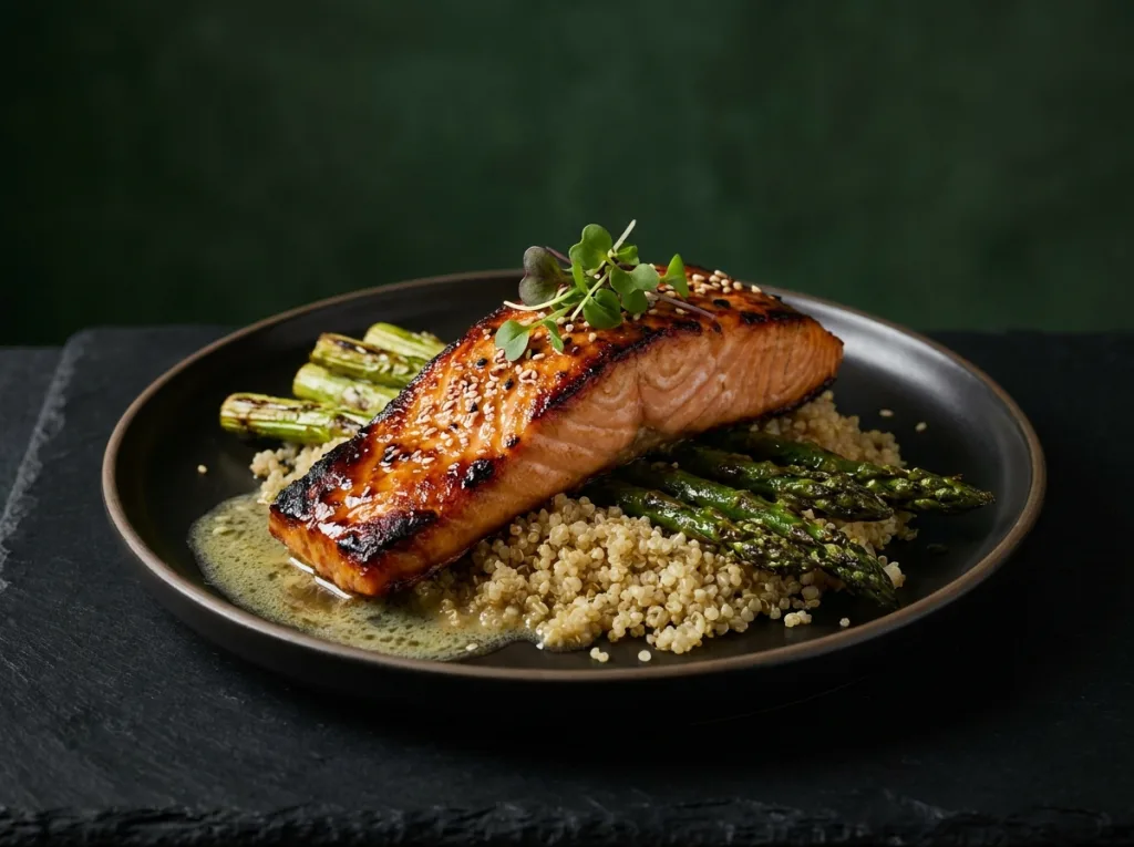 Baked Salmon with Quinoa & Asparagus
