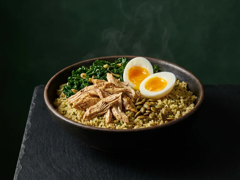 Chicken Quinoa Breakfast Bowl