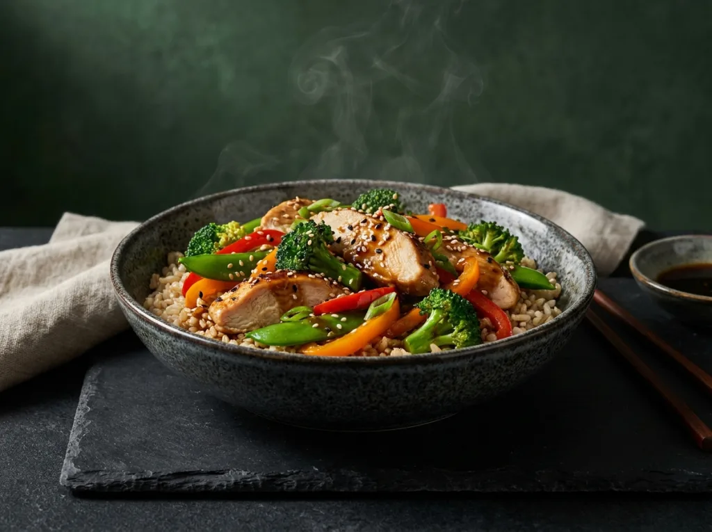 Chicken Veggie Stir-Fry Bowl