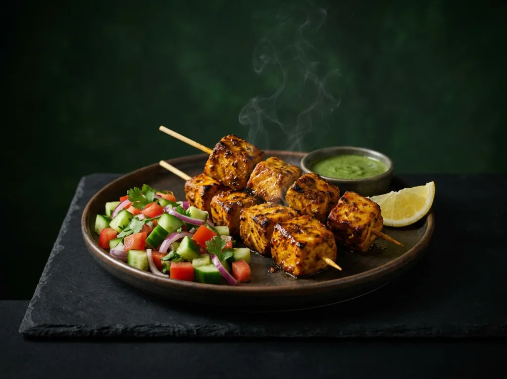 Fish Tikka with Kachumber Salad
