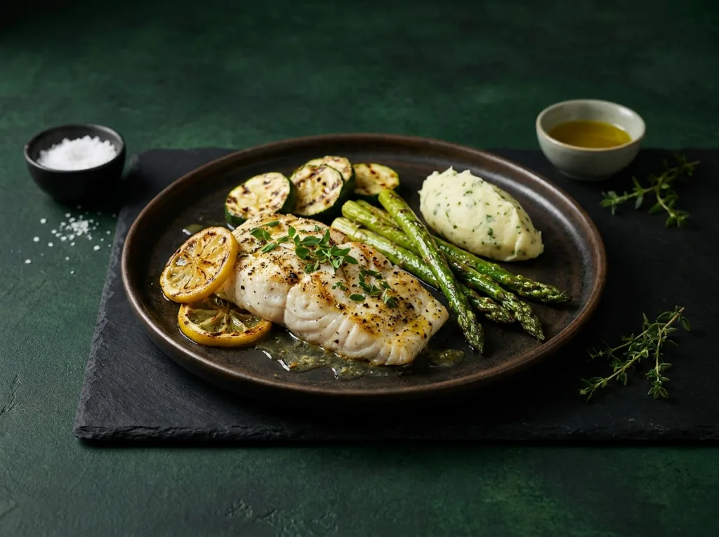 Grilled Lemon-Pepper Fish & Veggies