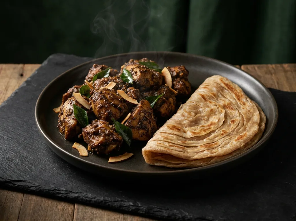 Kerala Pepper Chicken with Malabar Parotta Lite