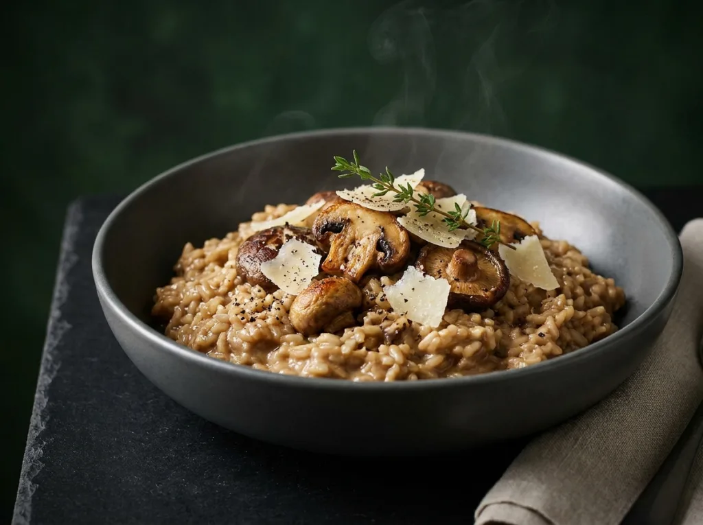 Mushroom Brown Rice Risotto