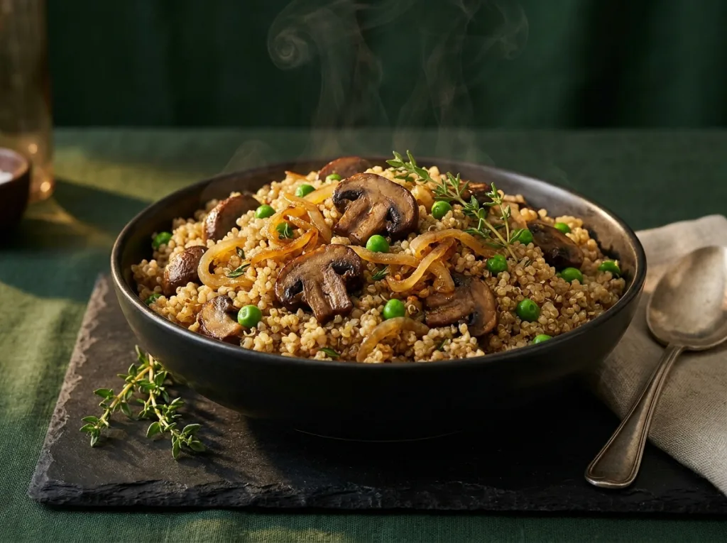Mushroom Quinoa Pilaf