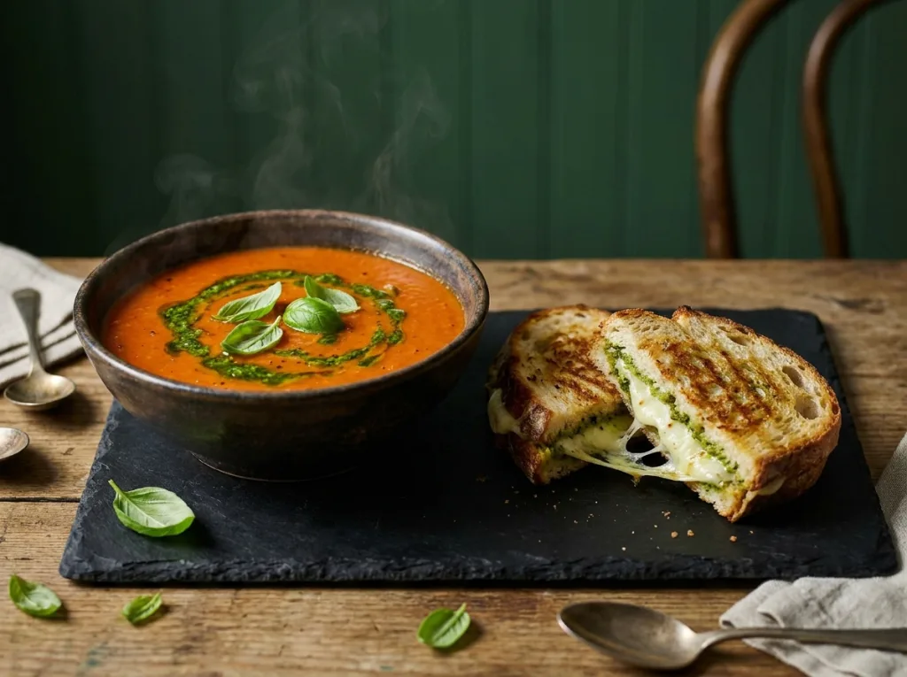 Roasted Tomato Basil Soup & Grilled Panini
