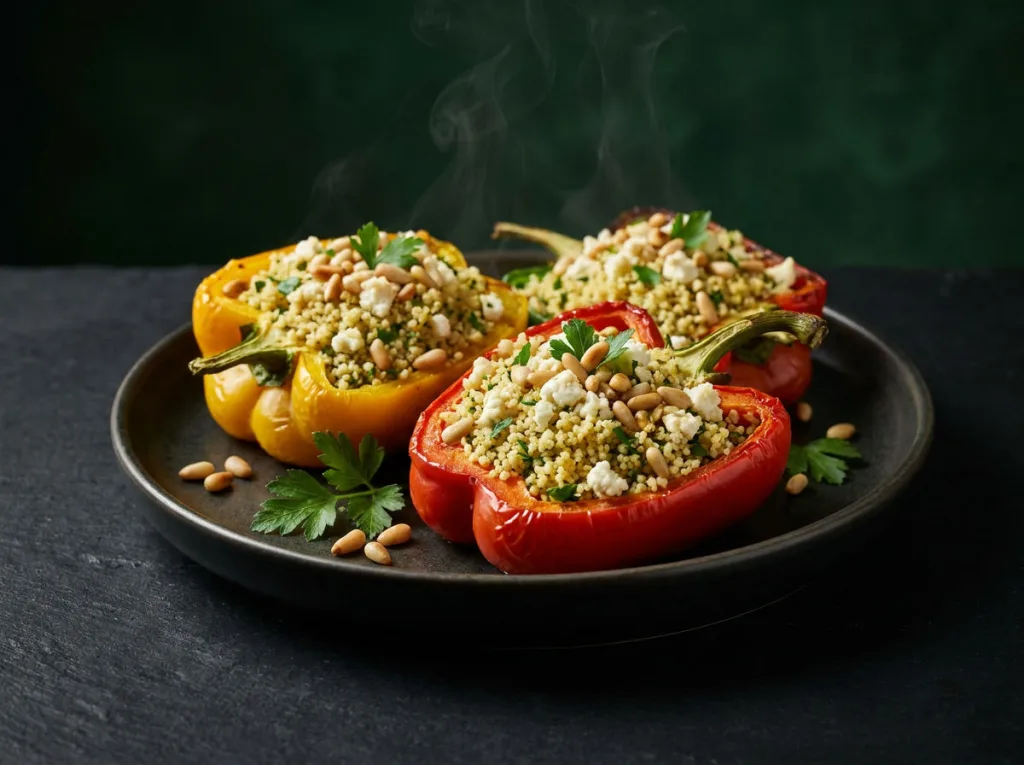 Stuffed Capsicum with Herbed Couscous