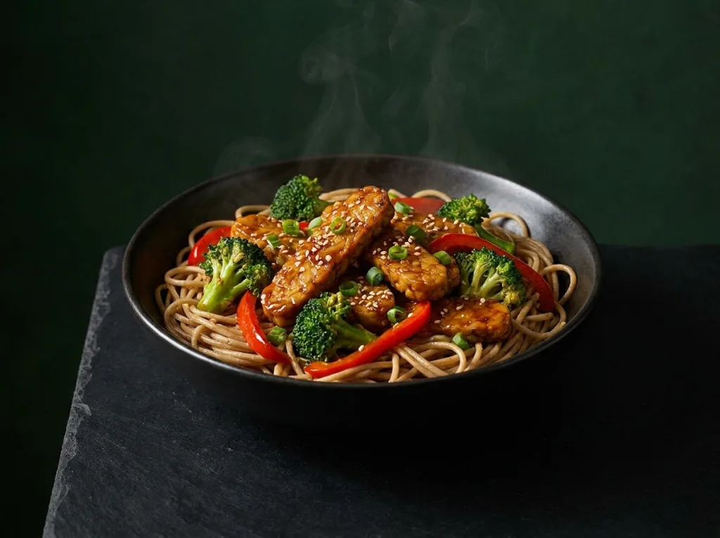 Tempeh Stir-Fry with Sesame Noodles