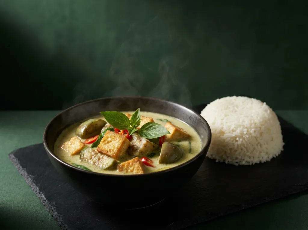 Thai Green Curry Tofu with Jasmine Rice