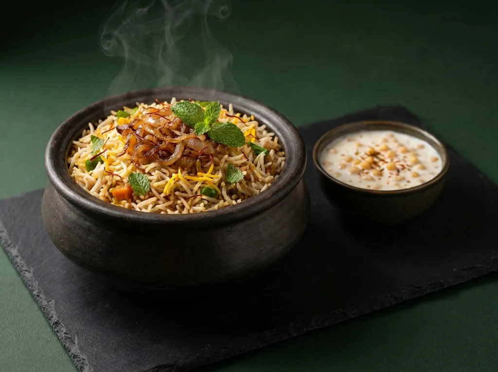 Veg Biryani with Raita