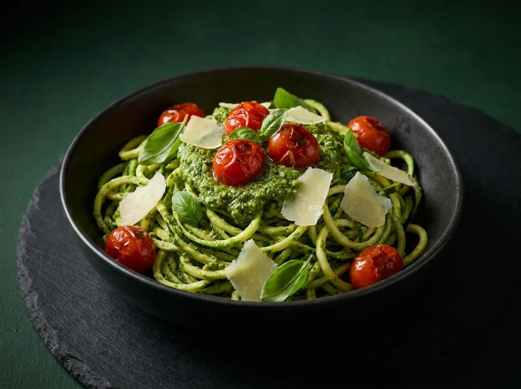 Zucchini Noodles with Basil Pesto